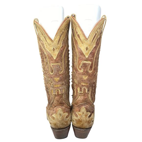 Corral Women’s Brown Distressed Eagle Overlay Western Cowgirl Boot Size US 8 - Picture 8 of 10